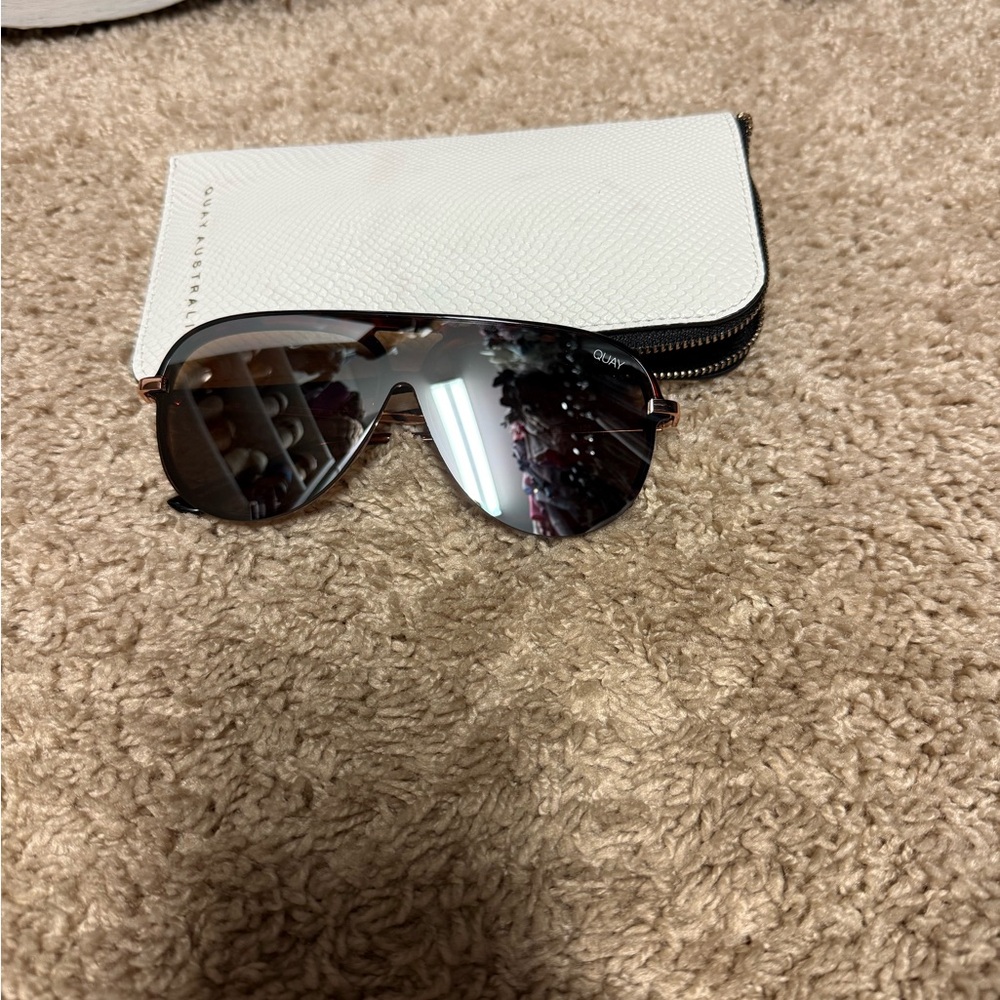 Quay Australia Black and Silver Sunglasses